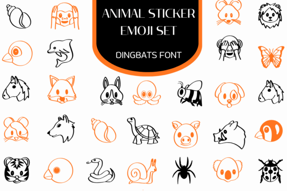 Animal Sticker Emoji Set: A Wild Font for Creative Projects
