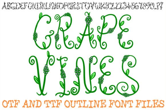 Grape Vine Whimsy Swirly Food Font