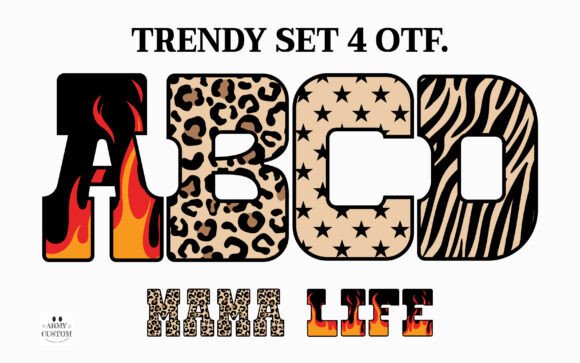 Trendy Set 4 Mama Life Font